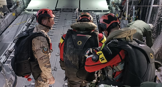 El Ejército del Aire y del Espacio culmina con éxito un ejercicio de salvamento marítimo desde aeronaves A400M, siendo para éstas la primera vez qu...